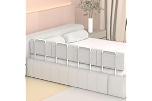 OCBAILI Bed Rail, Bed Rail for Toddlers, Kid, Adult, 78.7" Bed Side Rails for Full, Queen, King, Twin, Bunk, Dorm Beds to Prevent Falls, Bed Rails Can be Flexibly Combined, Easy Installation (Gray, 4 Packs)