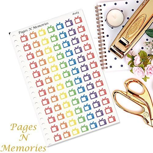 Television Planner stickers/ TV Stickers/ Erin Condren/ Plum Paper/ Inkwell Press/ Happy Planner/ Functional Stickers #063