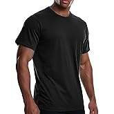 Men's Cooling Workout Shirts Bamboo Viscose Anti Odor Moisture Wicking Athletic Short Sleeve Lightweight Loose Gym Tee