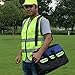 ZOJO Blue Reflective Tool Bags For Men 16 inch Wide Mouth 18 tool pockets