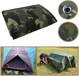 SolaDirect Camo Tarpaulin 2x2 m 85 GSM Waterproof Tarp with 4 Ball Bungees view 6