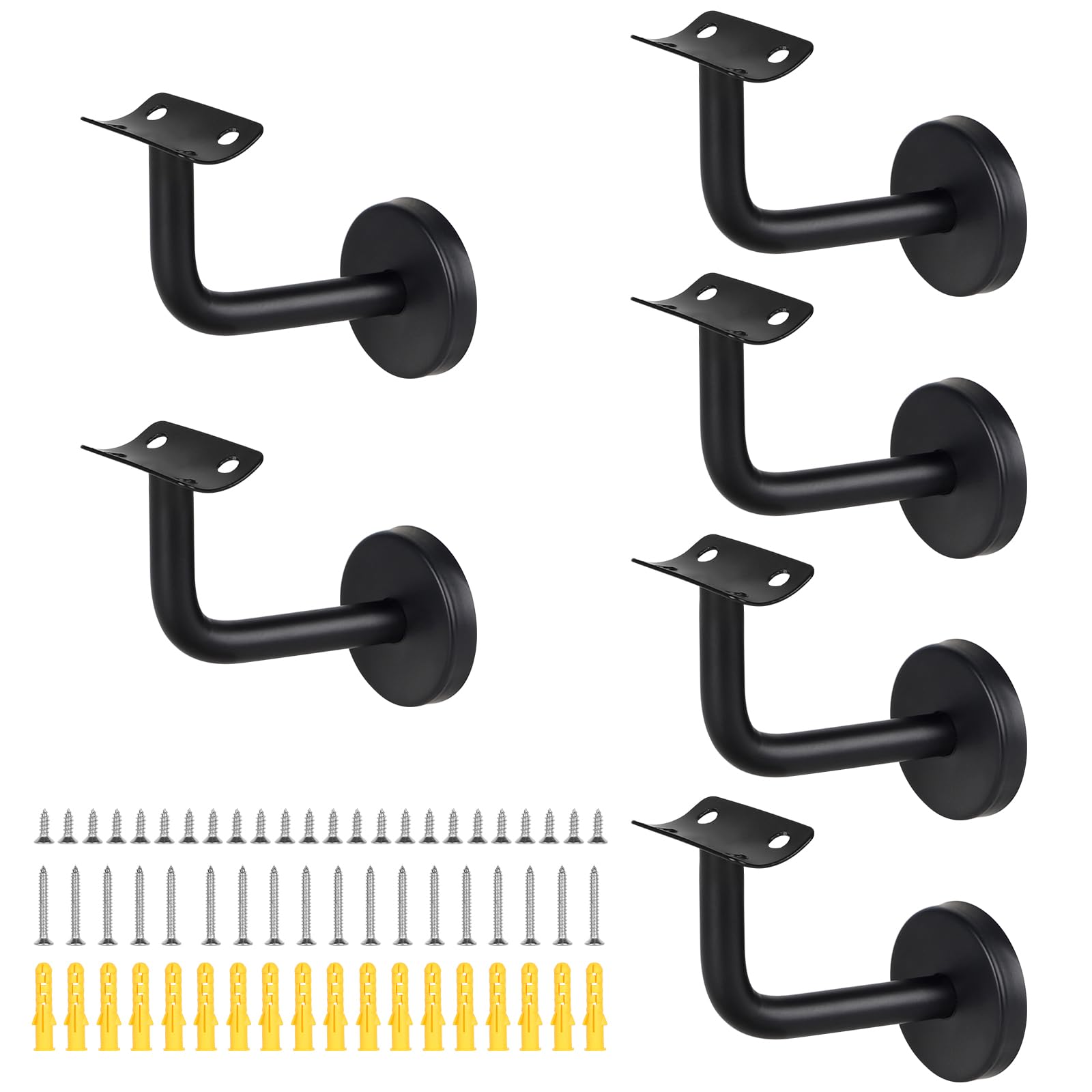 SUPAWAY Handrail Brackets Stairs Wall Mount Grab Bars Wall Bracket Stainless Steel Handrail Brackets for Wooden or Metal Railings, Stairs, Handrail, Corridor, Fold-6PCS — image 1