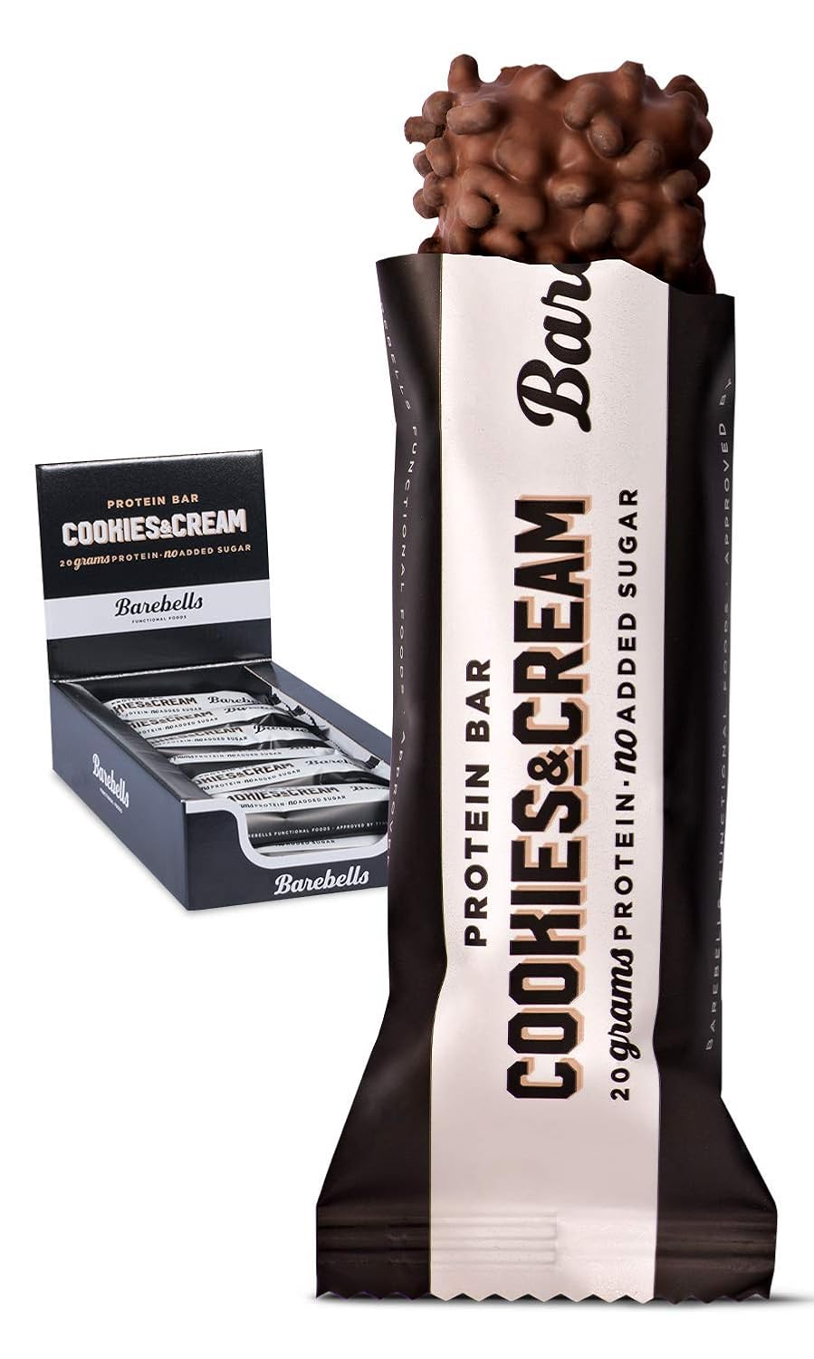 Barebells Protein Bar, 12 x 55 g bars, Cookies & Cream. Amazon.co.uk