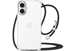 YESPURE for iPhone 17 Case Cord Adjustable Neck Lanyard Crossbody Clear Case Strap Women Soft TPU Bumper Transparent Phone Cover Shockproof Protective Mobile Cover for iPhone 17 - Black