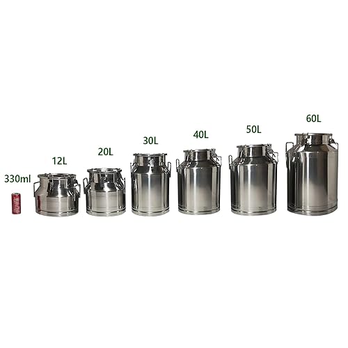 18 Liter Stainless Steel Milk Can - 4.76 Gallon Sealed Pail With Lid & Handle