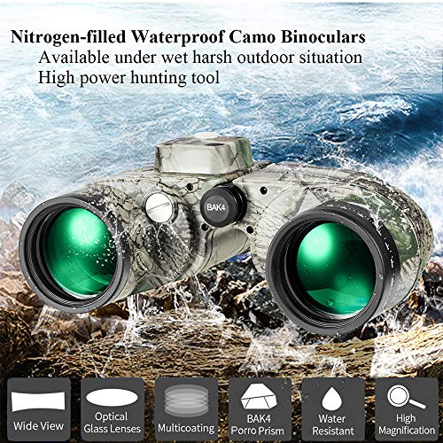 10x50 Binoculars for Adults Marine Hunting Rangefinder with Harness