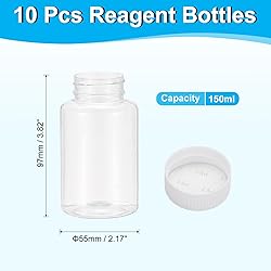 PATIKIL 10 Pcs 150ml Reagent Bottles, PET Wide