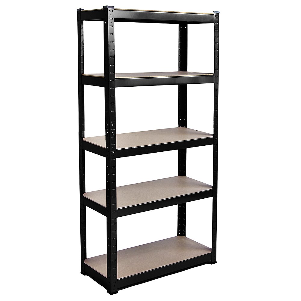 Home Vida 5 Tier Layer Shelf Storage Shelving Rack Heavy Duty Kitchen Garage Racking Unit, 875 Kgs Capacity, Black