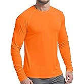 PLUMZJOY Mens UPF 50+ UV Sun Protection Shirts Outdoor Long Sleeve SPF Rash Guard for Fishing Hiking Swim Running