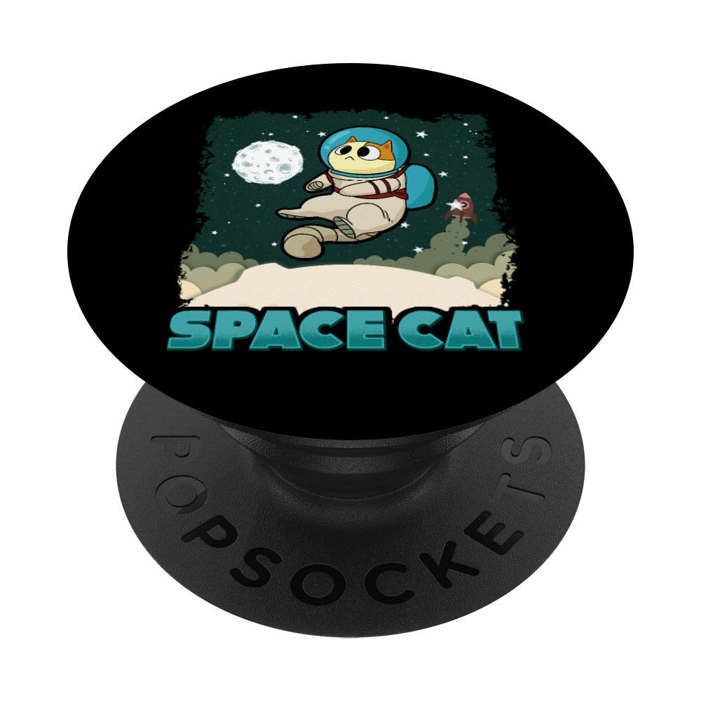 Adorable Space Cat Cute Kitty Astronaut Exploring The Galaxy PopSockets Grip and Stand for Phones and Tablets