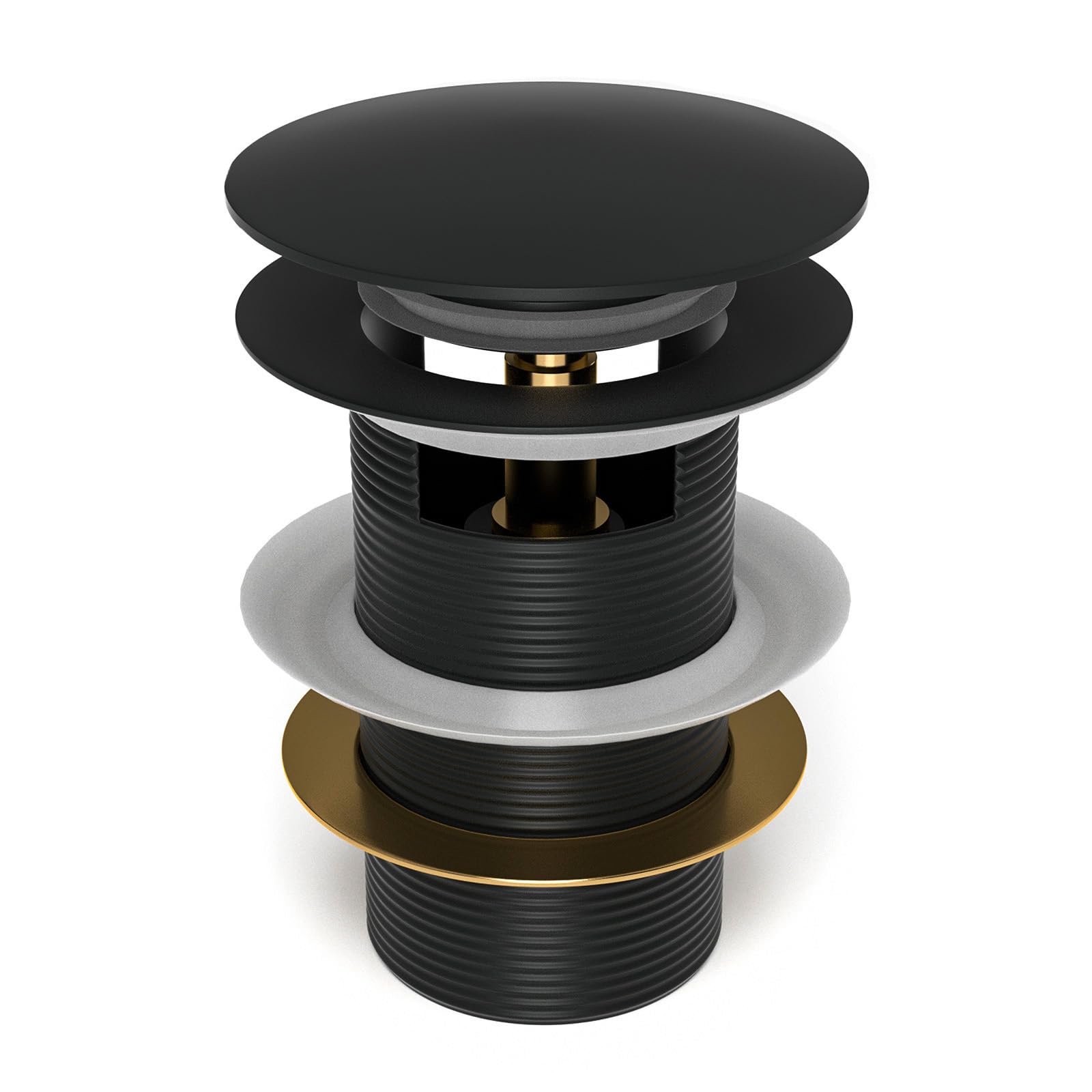 Photo 1 of Fibetter Pop-up Drain for Freestanding Tub, Black Free Standing Bathtub Drain Stopper Fits Most Freestanding Tubs, CUPC Certification (Matte Black)