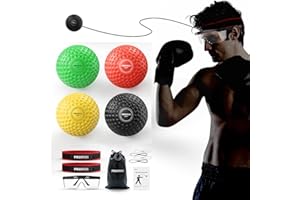 PROIRON Boxing Reflex Ball with Safety Glasses, 4 Reflex Ball, 2 Headband for Adult/Kids, Boxing Head Ball for Punch Speed, Hand Eye Coordination Training Equipment Boxing MMA, Gifts for Teenage Boys