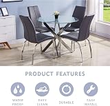 GOLDFAN Round Glass Dining Table 100 cm Chrome Legs 8mm Tempered Glass view 7