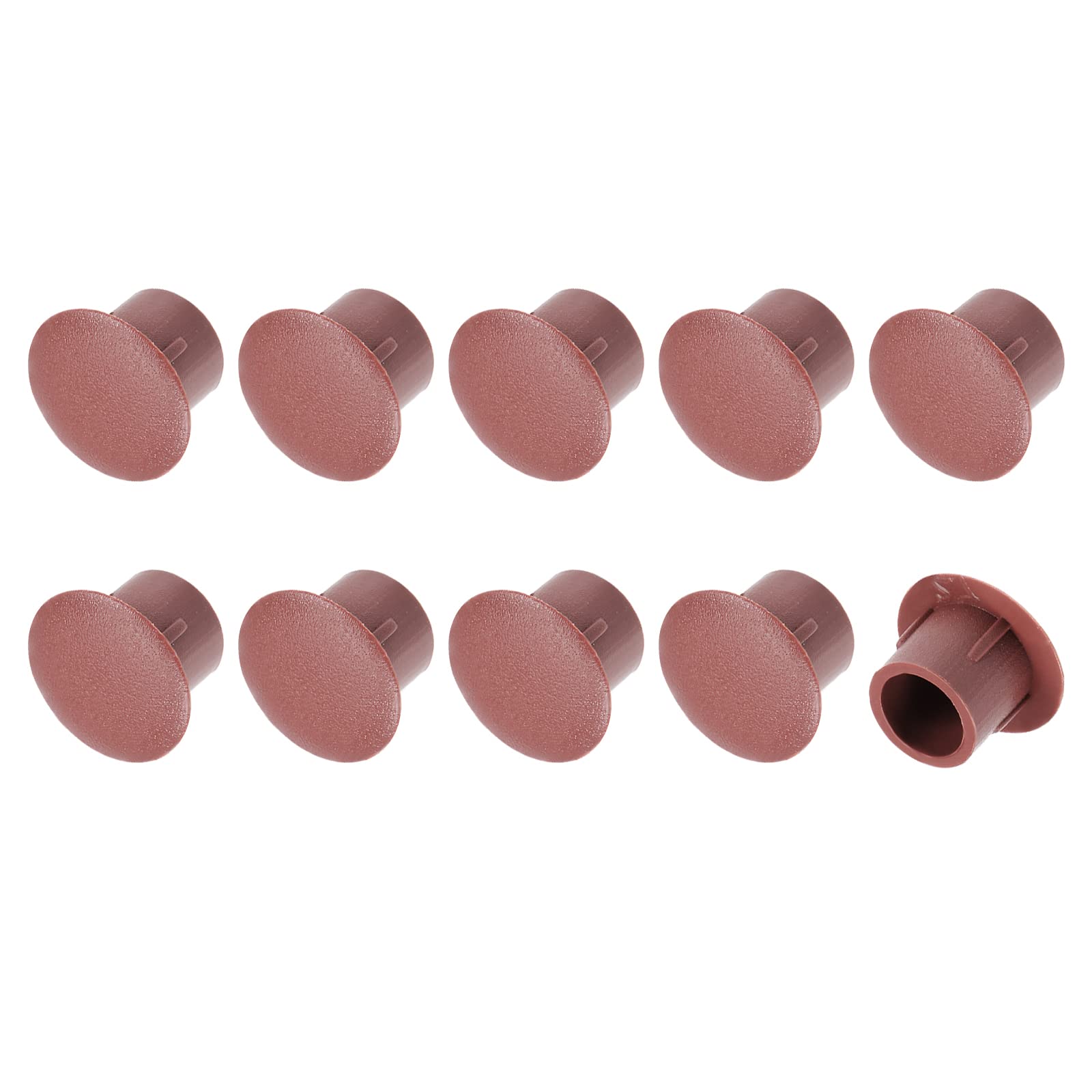METALLIXITY Screw Hole Plugs (8mm Dia x 11mm Cap Dia x 8mm H) 20Pcs, Plastic Shelf Peg Cap Cover Button - for Kitchen Cupboard Furniture, Brown
