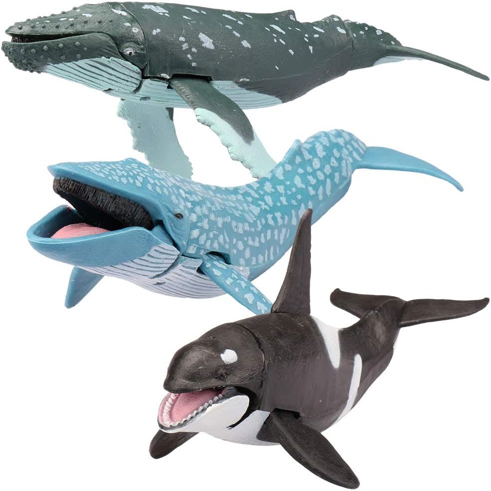Kid Galaxy 20276 9" posable Seanimal - Whale - Killer Whale, Humpback, Blue, Grey, White