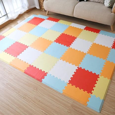 Amazon Co Jp パズルパッド ジョイントマット 30 30 1 5cm 12枚 ベビープレイマット フロアマット 子供用 組み合わせマット 玩具 環境保護 防水 防音 保温 赤ちゃん ホーム キッチン
