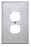 OVERSIZED Stainless Steel Outlet Cover, 1 Gang