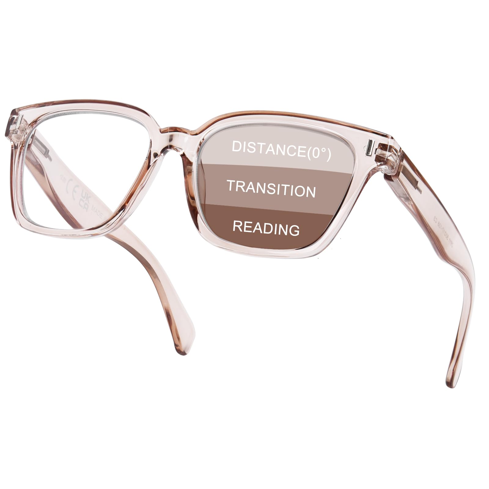 Photo 1 of YUKANG Progressive Multifocal Reading Glasses for Women Men, Anti Glare/Eyestrain Blue Light Multifocus Computer Readers LBrown 1.5