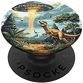 Alien Lover Flying Saucer UFO Abduction Dinosaur PopSockets Adhesive PopGrip