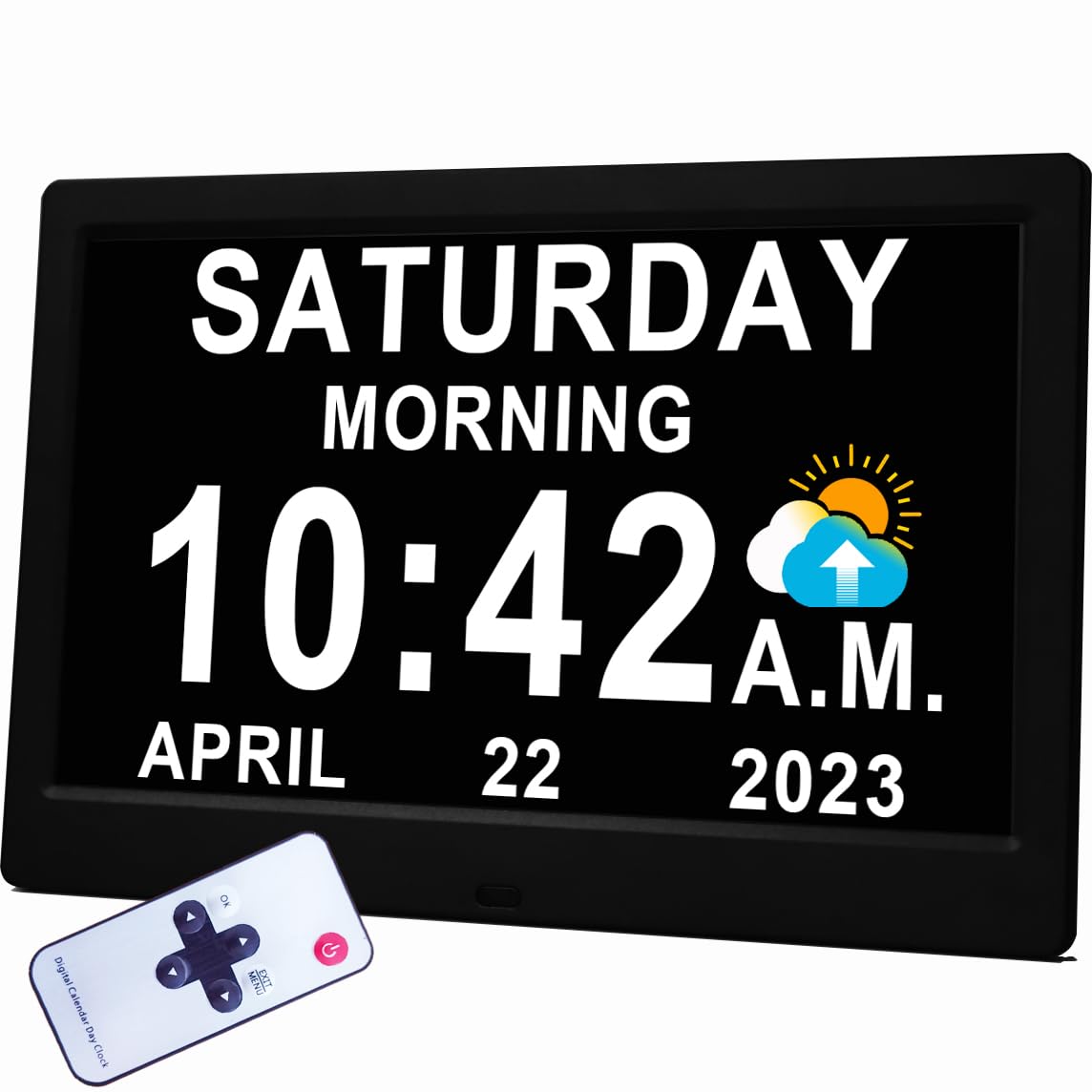 Photo 1 of ?Upgraded?11.5" Large Digtal Clock with Voice-Talking Day and Date for Seniors, 27 Alarms & Custom Reminders, 10-Level Auto Dimmer, Auto DST, 8 Colors Display Clock for Elderly Dementia Alzheimers