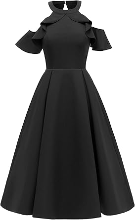 high neck halter midi dress