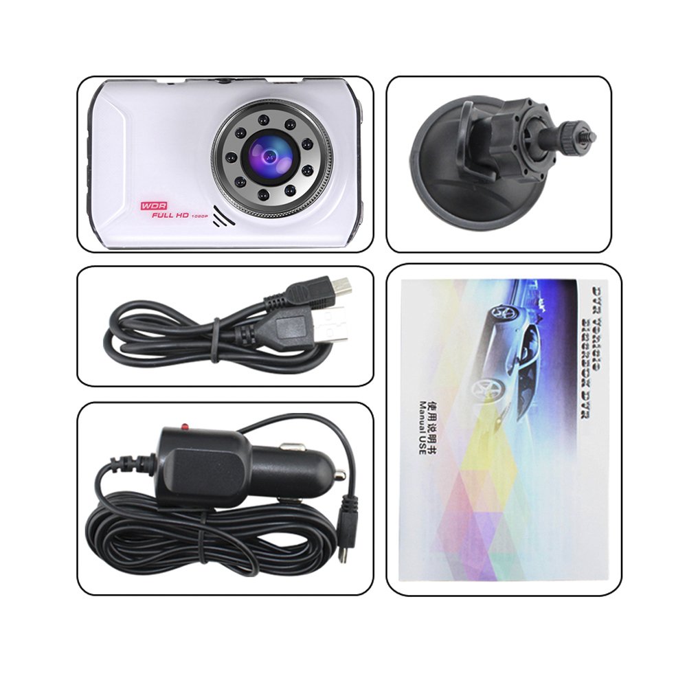 Dash Cam,3.0\'\' Full HD 1080P 170 Wide Angle Car Dashboard Camera,Built- in Microphone Vehicle Videos Recorder with IR night vision, G-Sensor, Motion Detection, Loop Recording