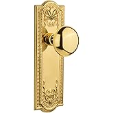 Nostalgic Warehouse Meadows Plate with New York Knob, Double Dummy, Polished Brass