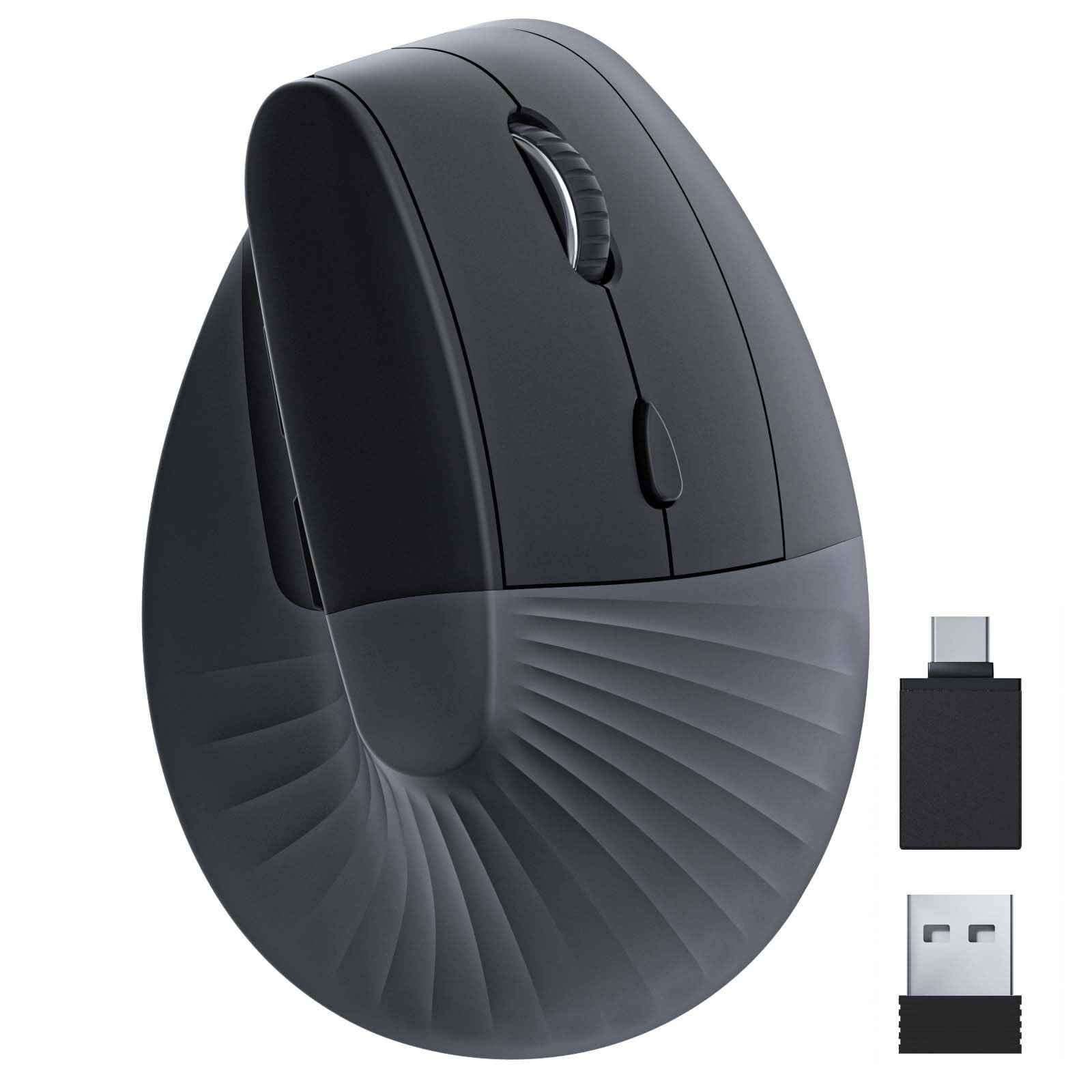 Photo 1 of Unipows Ergonomic Vertical Mouse, Wireless Type C Rechargeable, Silent, Black, Right Handed, Mac/PC Compatible