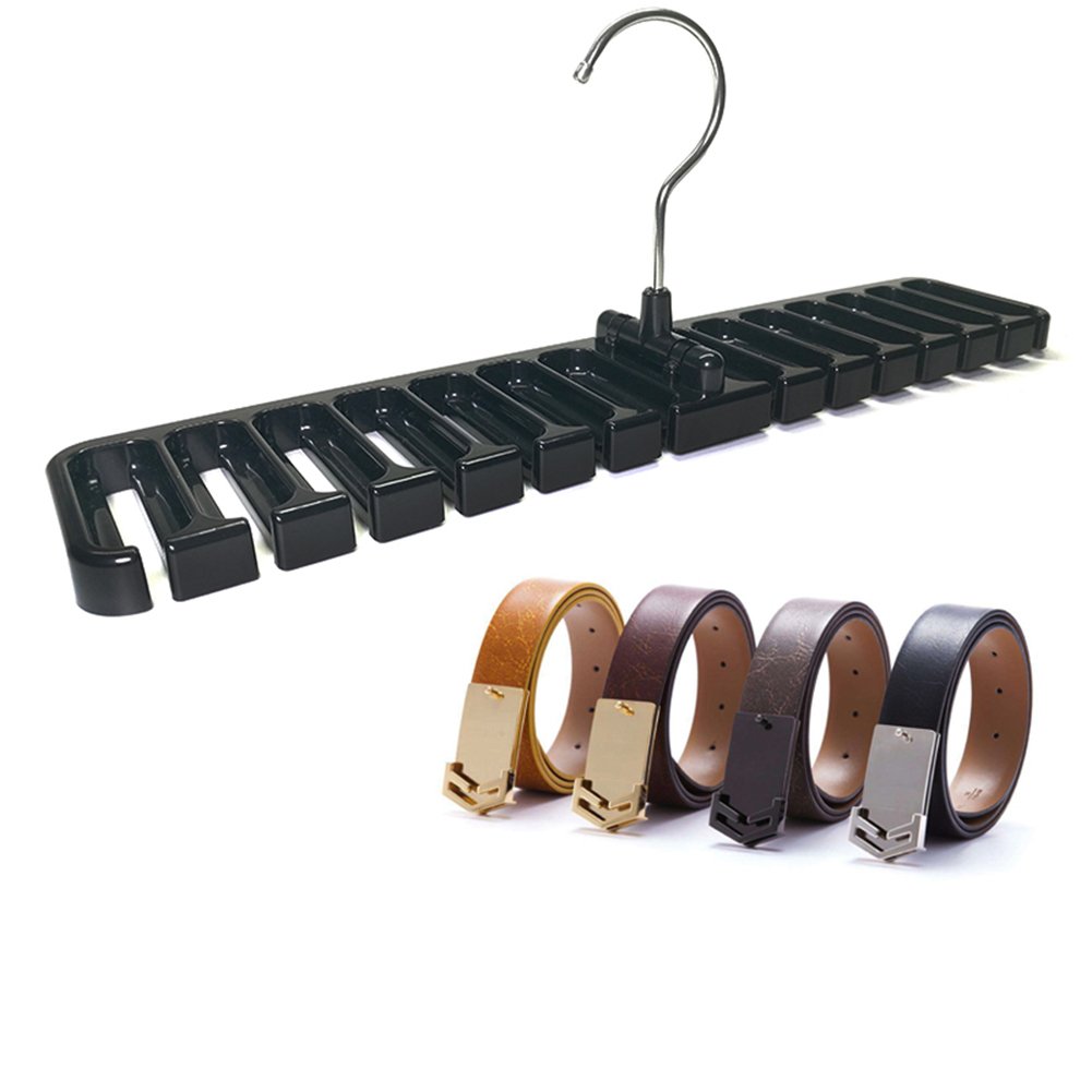 Yadebao Black Belt Rack Organizer Hanger Holder for Men Closet Belt