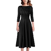 VFSHOW Womens 2024 Business Office Work Professional Elegant Slim Midi A-line Fit and Flare Dress
