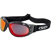 Global Vision Eliminator G-Tech Dirt Bike Motorcycle Goggles Black Frames w/Red Mirror Lens