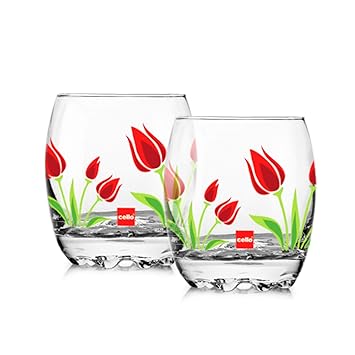 Cello Amphio Glass Tumbler Set, 290 ml, Set of 2, Transparent