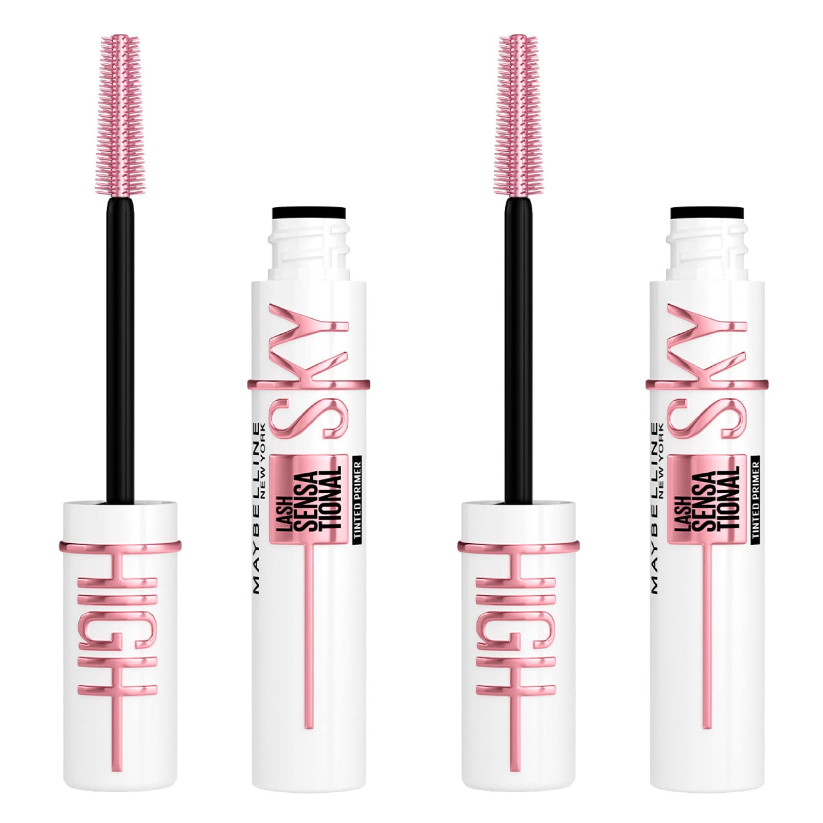 Maybelline New York Sky High Lash Sensational Lengthening and Volumising Primer with Flexible Brush Black Colour Also Suitable for Sensitive Eyes - 2 Cosmetics