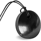 Karelian Heritage Authentic Shungite Stone Necklace - Round Shungite Pendant Amulet for Protection & Crystal Healing Meditation