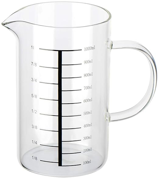 com-four® Vaso medidor de vidrio resistente a la temperatura ...