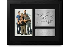 HWC Trading Rob McElhenney, Charlie Day, Kaitlin Olson, Glenn Howeton & Danny DeVito Always Sunny in Philadelphia Framed Gifts Printed Signed Autograph Picture for TV Show Fans - US Letter Size