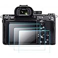 Screen Protector Compatible with Sony Alpha a7RIII a7RIV A7R3 A9 A7RII A7SII A77II RX100 Camera, QIBOX Tempered Glass Screen 