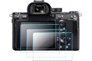 QIBOX Screen Protector Compatible with Sony Alpha a7RIII a7RIV A7R3 A9 A7RII A7SII A77II RX100 Camera, Tempered Glass Screen Guard Full Coverage Edge to Edge[3 Pack], Not for A7IV Camera