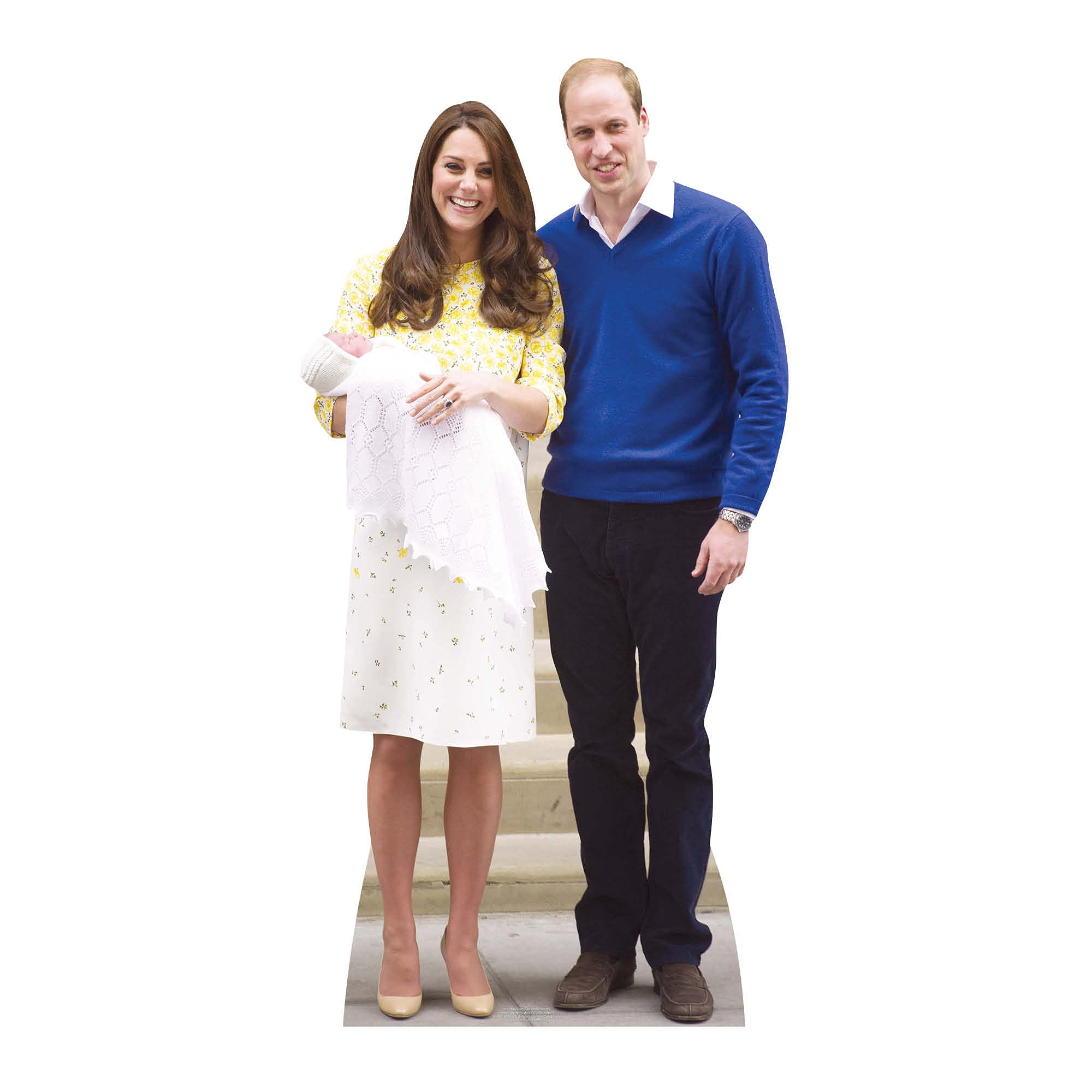 Star Cutouts SC834 Prince William, Kate & Princess Charlotte Lifesize Cardboard Cutout 188cm – Royal Family Party Decoration & Collector Display