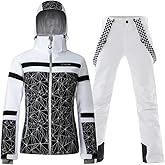 Women's Ski Jackets and Pants Set Windproof Waterproof Insulated Snowsuit Winter Warm Snowboarding Snow Coat