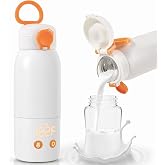 2 Mins Fast Heating, Portable Bottle Warmer for Travel, 12 Ounces On the Go | 4 Temp Control, 20H+ Keep Warm, 316 Stainless S