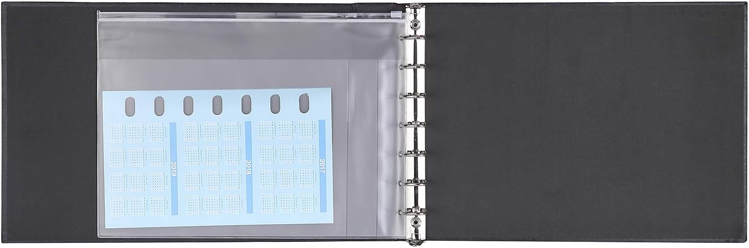 7 Ring Check Binder, 3-On-A-Page Business Checkbook Holder, 500 Checks Capacity, with 2017-2021 Calendar Organizer, Sleek Business Design : Office Products