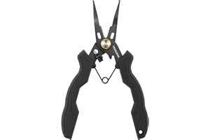 TRUSCEND Lockable Handy Fishing Pliers with Innovative Ergonomic Handle, Saltwater Corrosion Resistant Teflon Coated Fishing Tool, Multi-Function Fishing Gear with Mo-V Cutter, Amazing Fishing Gift