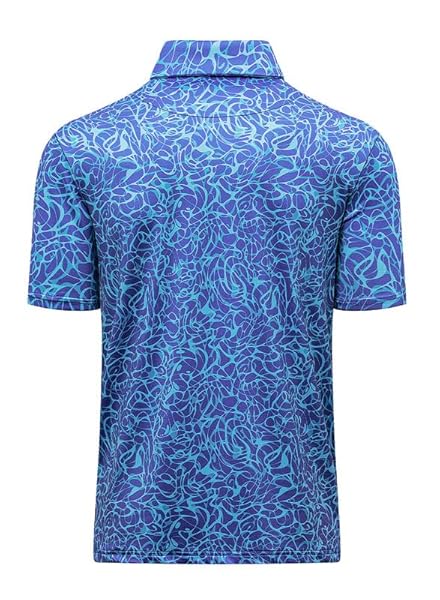 JMIERR MENS GOLF SHIRT MOISTURE WICKING QUICK-DRY SUMMER SHORT SLEEVE CASUAL ZIPPER POLO SHIRTS WITH PEN POCKETS, M, SKY BLUE