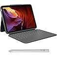 Logitech Rugged Folio Keyboard Case for iPad (10th gen & A16) with Military-Grade Protection and Logitech Crayon (USB-C) Digital Pencil for All iPads (2018 Releases and Later)