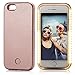 iPhone 7 Case, Elftear LED Light Up Luminous Selfie Cell Phone Case Illuminated Back Cover for Apple iPhone 7 (Gold)
