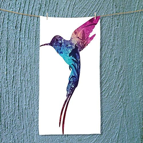 Printsonne Custom Cotton Microfiber Ultra Soft Towels/Hand Towel,silhouette flying hummingbirds Unisex towels for Beach, Pool or Bath!(11.8x27.5 INCH)