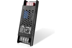PZETCEIR LED Driver 12V 120W 10A Slim LED Power Supply, AC 100-250V to 12V DC Adapter, Constant Voltage Transformer for LED Strip Lights, Bulbs, Garden and Cabinet Lights