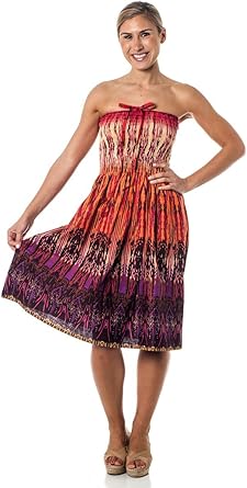 One Size Fits Most Tube Dress Coverup Tribal Sparks Orange At Amazon Women S Clothing Store