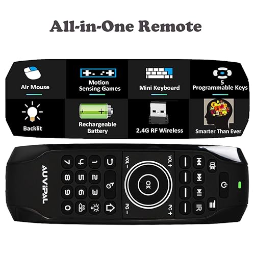 AuviPal G9 Backlit Wireless Air Mouse Remote with QWERTY